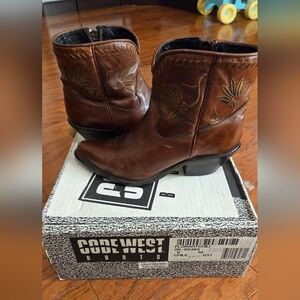 Code West Brown Leather Cowboy Boots